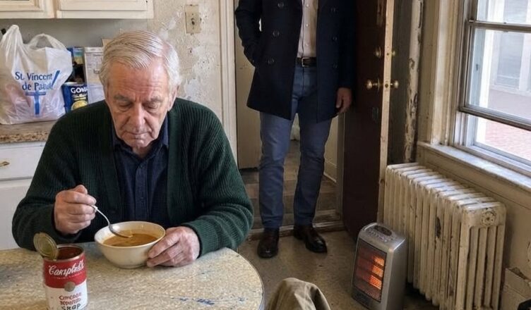 On Father’s Day, my millionaire son walked into my freezing Chicago apartment, saw a can of soup on my kitchen table, and asked one question that made the entire room go silent.